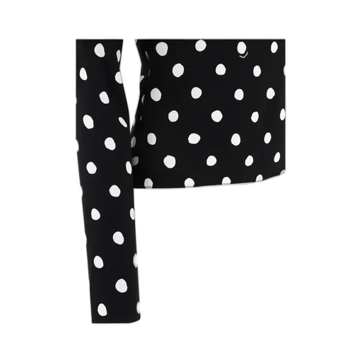 Polka-Dot Print Satin Blouse