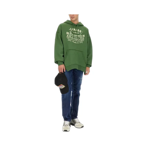 Dsquared2 Slogan Printed Drawstring Hoodie