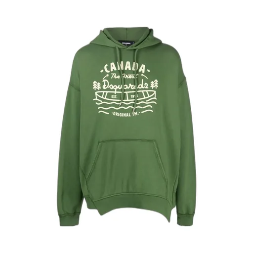 Dsquared2 Slogan Printed Drawstring Hoodie