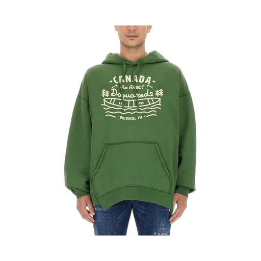 Dsquared2 Slogan Printed Drawstring Hoodie