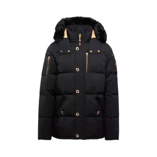 Moose Knuckles 3Q Detachable-Hood Logo Plaque Padded Jacket