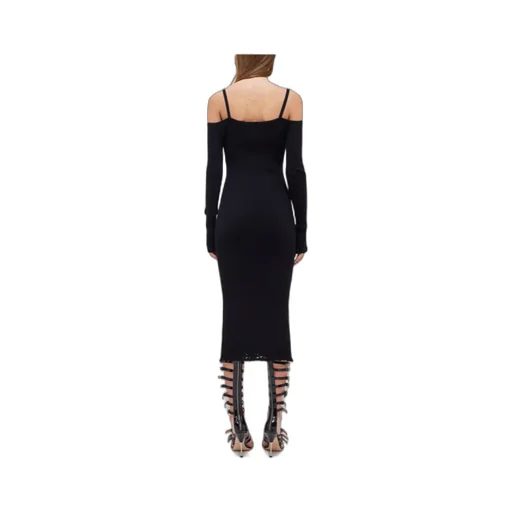 Off-Shoulder Ribbed Midi Dress