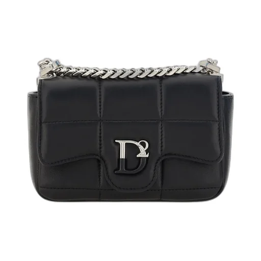 Dsquared2 Logo-Plaque Quilted Chain-Linked Crossbody Bag
