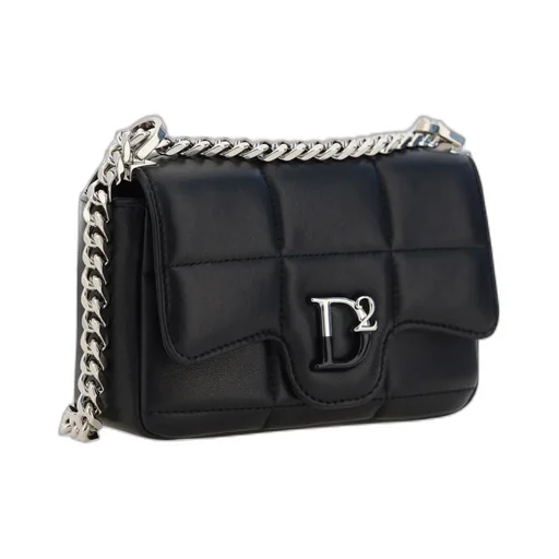 Dsquared2 Logo-Plaque Quilted Chain-Linked Crossbody Bag