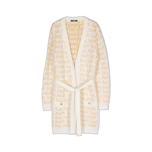 Logo-Intarsia Belted Cardigan