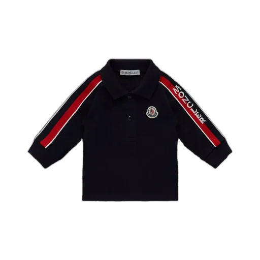 Moncler Enfant Logo Patch Long-Sleeved Polo Shirt