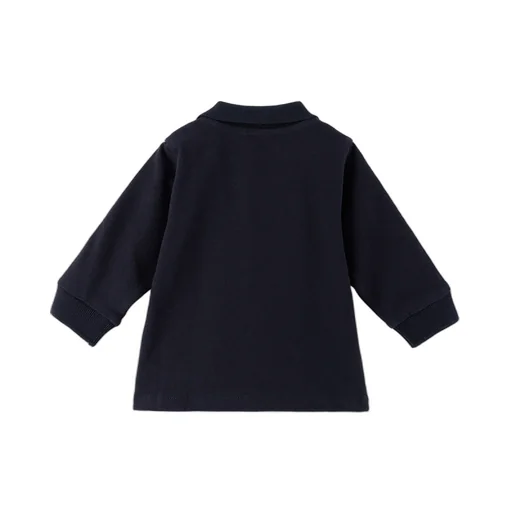 Moncler Enfant Logo Patch Long-Sleeved Polo Shirt