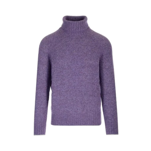 Funnel-Neck Knit Sweatshirt