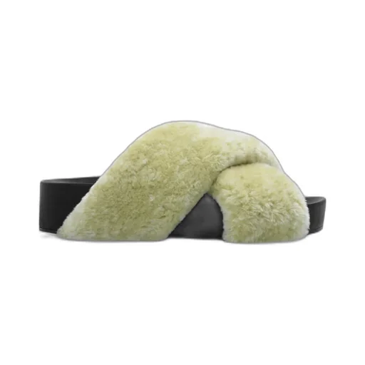 Jil Sander Shearling Open-Toe Sandals