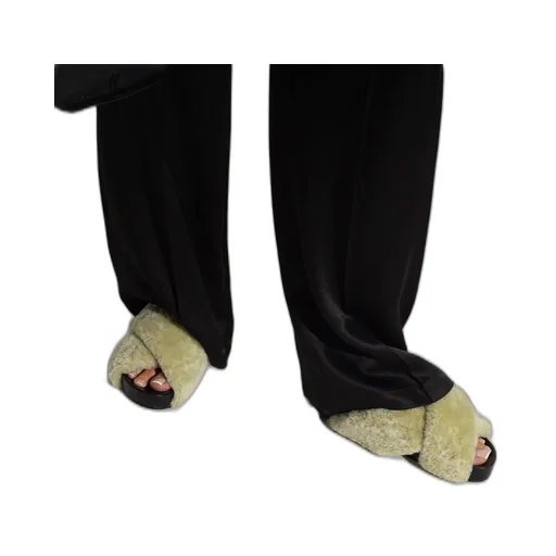 Jil Sander Shearling Open-Toe Sandals