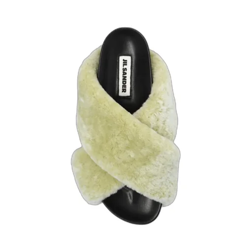 Jil Sander Shearling Open-Toe Sandals
