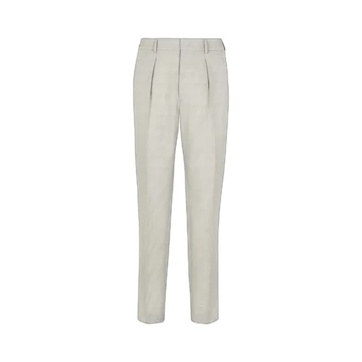 Beige Jacquard Fabric Trousers