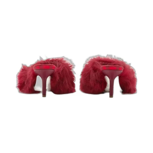 Burberry Jackie Open-Toe Shearling Sandals
