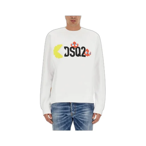 Dsquared2 Pac-Man Logo Printed Crewneck Sweatshirt
