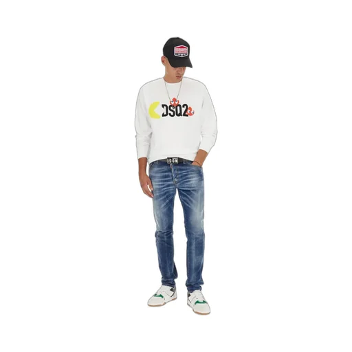 Dsquared2 Pac-Man Logo Printed Crewneck Sweatshirt