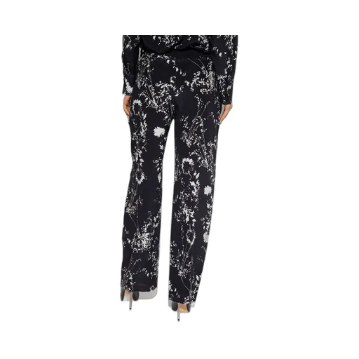 Floral-Print Silk Trousers