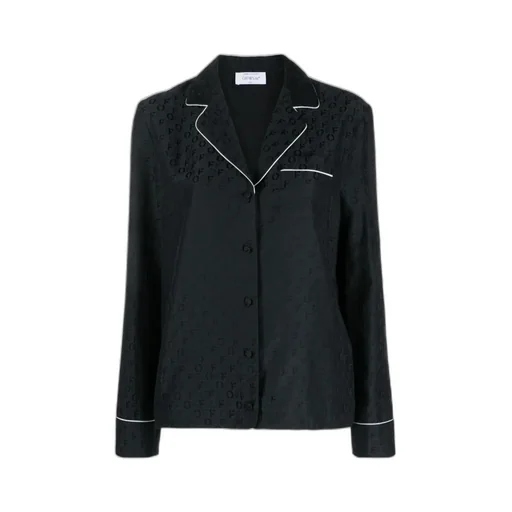 Off-White Buttoned Long-Sleeved Pyjama Shirt