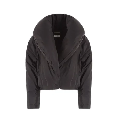 Cropped Puffer Jacket In Silk Taffeta