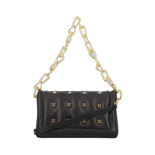 Off-White Logo Plaque Quilted Crossbody Bag