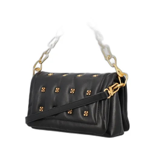 Off-White Logo Plaque Quilted Crossbody Bag