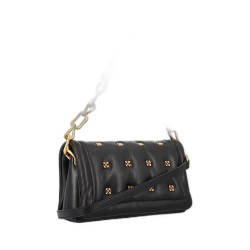 Off-White Logo Plaque Quilted Crossbody Bag