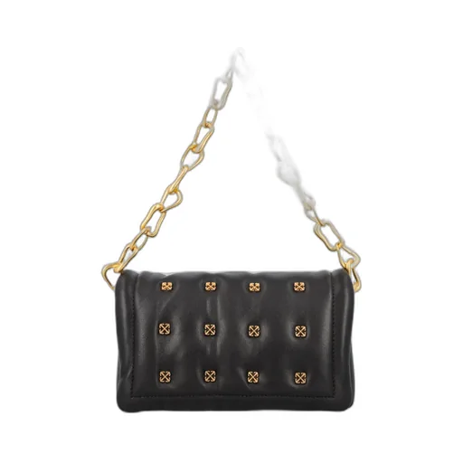 Off-White Logo Plaque Quilted Crossbody Bag