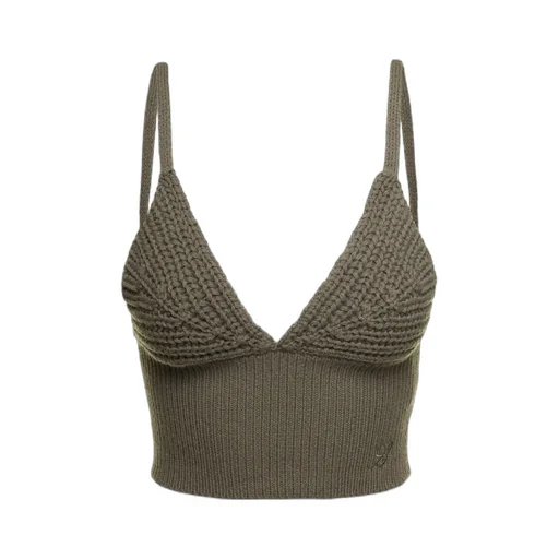 Blumarine V-Neck Cropped Knitted Sleeveless Top
