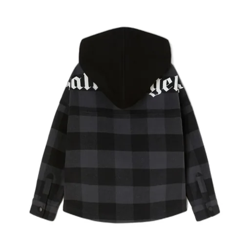 Palm Angels Kids Logo-Printed Checked Shirt