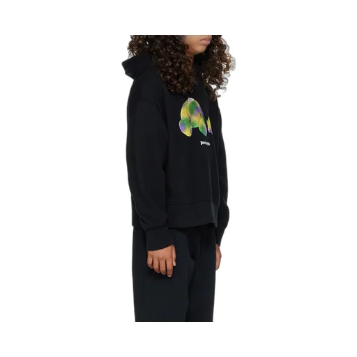 Palm Angels Kids Bear Logo-Printed Drop Shoulder Hoodie