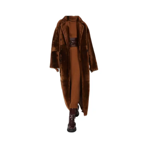Notched-Lapels Double-Breasted Coat
