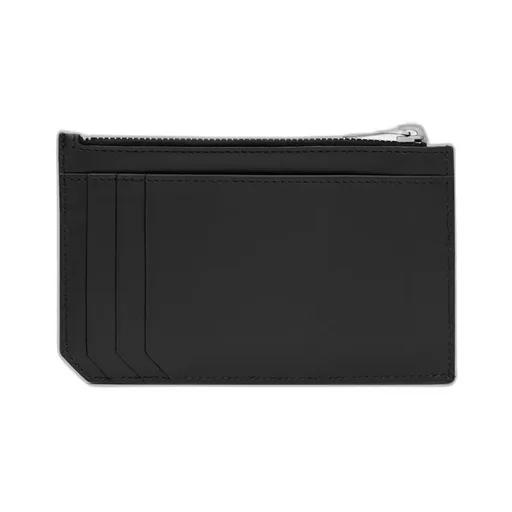 Saint Laurent Paris Fragments Large Zip Card Case In Smooth Leather