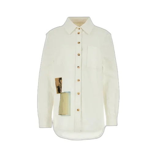 Lanvin Patch Detailed Buttoned Denim Shirt