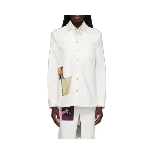 Lanvin Patch Detailed Buttoned Denim Shirt