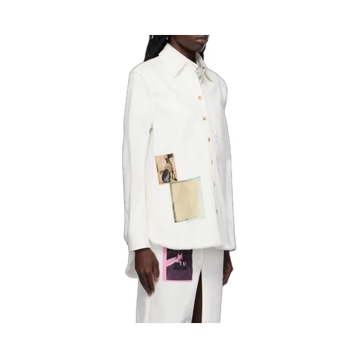 Lanvin Patch Detailed Buttoned Denim Shirt