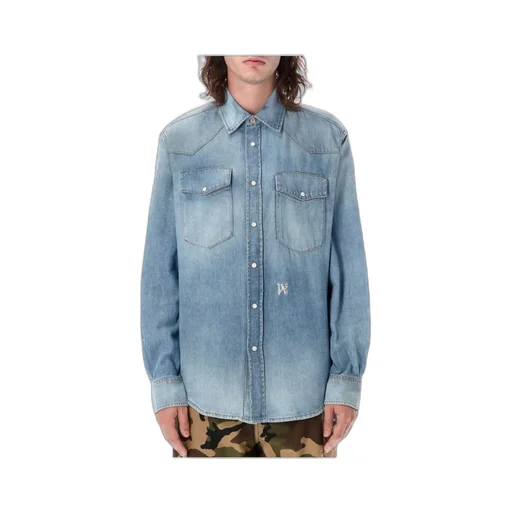 Palm Angels Pa Monogram Denim Shirt