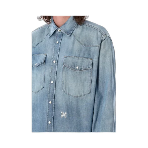 Palm Angels Pa Monogram Denim Shirt