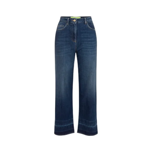 Elisabetta Franchi Logo Patch Wide Leg Jeans