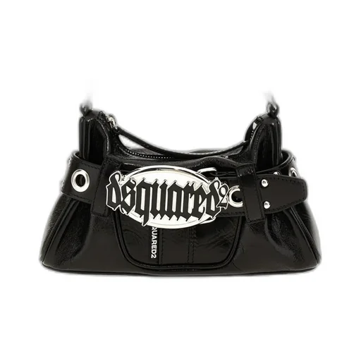 Dsquared2 Gothic Logo Plaque Belted Shoulder Bag