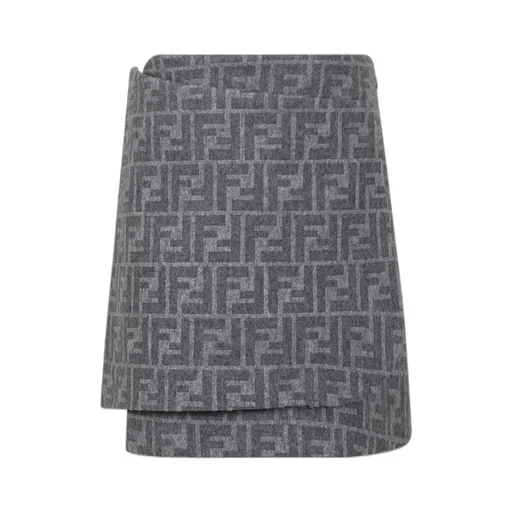 Fendi Kids Allover Ff Logo Flannel Skirt