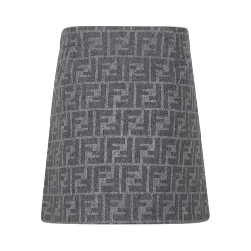 Fendi Kids Allover Ff Logo Flannel Skirt