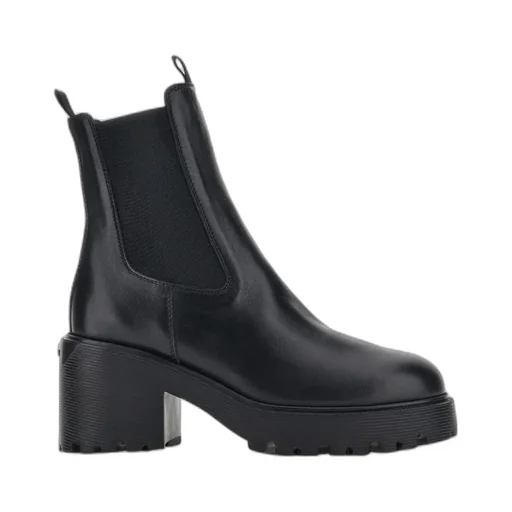 Hogan Round-Toe Slip-On Ankle Boots