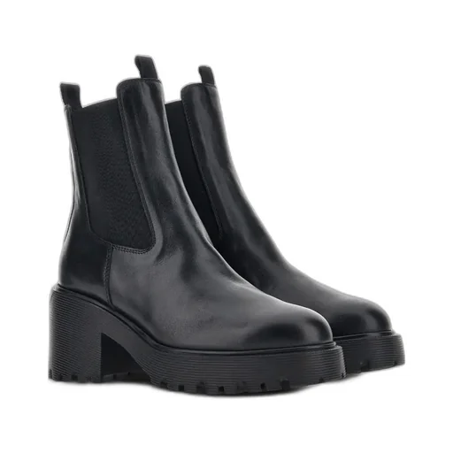 Hogan Round-Toe Slip-On Ankle Boots