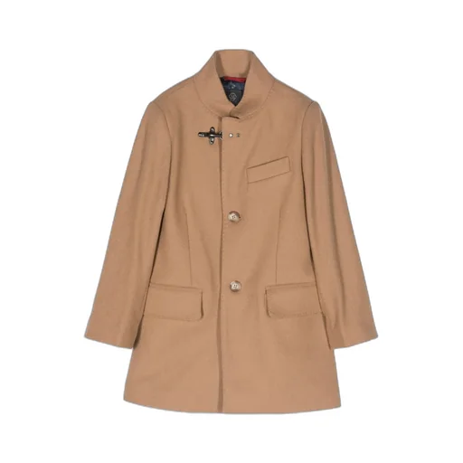Fay Kids High-Neck Hook-Detailed Coat
