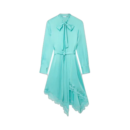 Stella Mccartney Double Asymmetric Hem Satin Dress