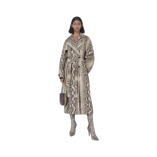 Stella Mccartney Graphic Printed Double Breasted Belted Trench Coat