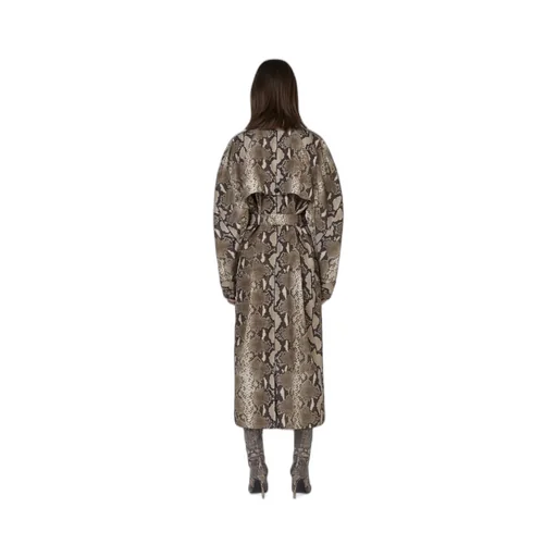 Stella Mccartney Graphic Printed Double Breasted Belted Trench Coat
