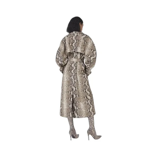 Stella Mccartney Graphic Printed Double Breasted Belted Trench Coat