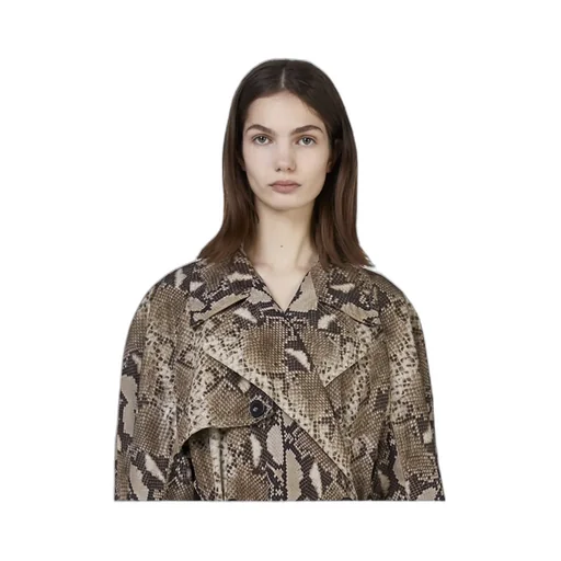 Stella Mccartney Graphic Printed Double Breasted Belted Trench Coat