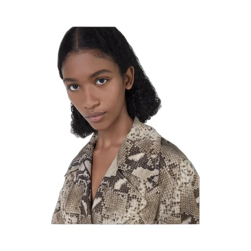 Stella Mccartney Graphic Printed Double Breasted Belted Trench Coat