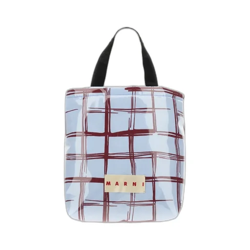 Marni Checked Logo Patch Tote Bag